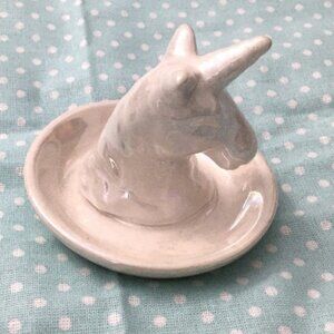 White Unicorn Ring Holder Jewelry Trinket Dish Home Decor NEW